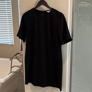 Loft Black Dress with Ruffle Sleeves